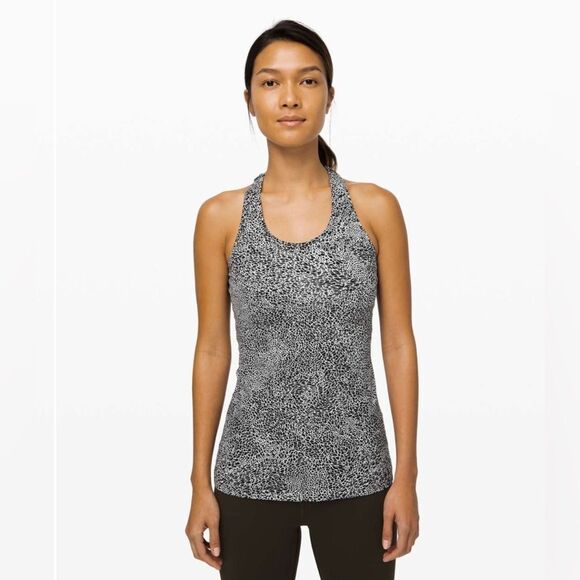 ✨ Lululemon Cool Racerback II Tank Top Nulu Polar Shift Alpine White Black 4 - Picture 1 of 10